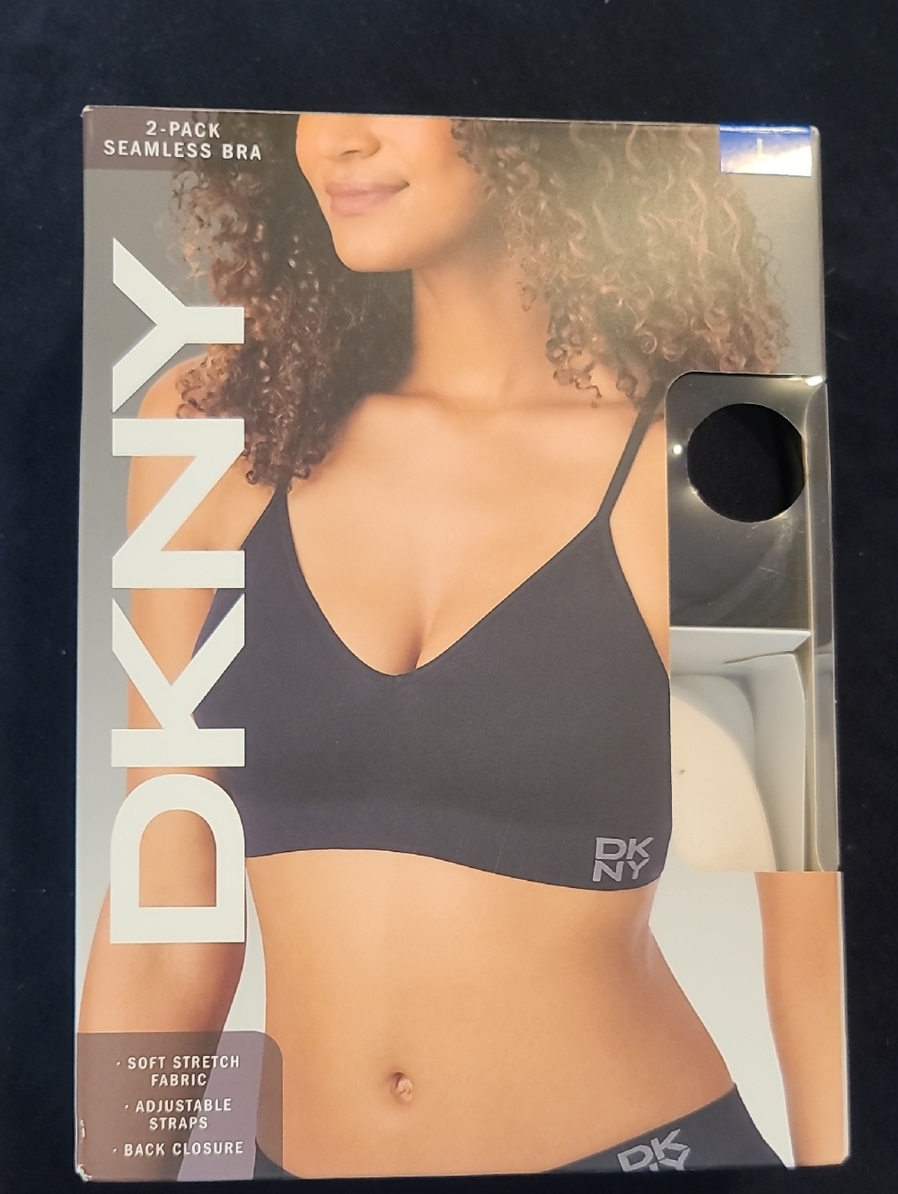 NIB DKNY Seamless Wireless Bra - Black And White (2-Pack) Size L